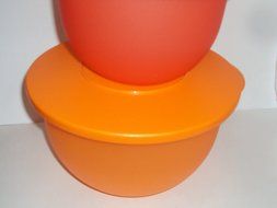 Tupperware Classic Impressions 3 Nesting Mixing Bowls Salad Bowl Set Hot Colors N3