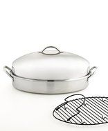 Martha Stewart Collection - Stainless Steel Covered Oval Roaster with Rack