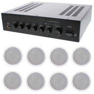 Store/Office Business Background Music Sound System- Amp, 8 Ceiling Speakers + N3