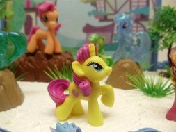 My Little Pony Birthday Cake Topper Featuring 10 Random My Little Pony Characters, Trees, Boulders, Backdrop and... N6