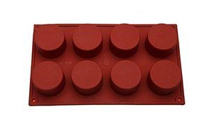 B&amp;S FEEL 8-Cavity Round Cylinder silicone mold for Handmade Soap, Cupcake, Bread, Loaf, Muffin, Brownie, Cornbread...
