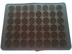 Funshowcase Large 48 Cells Macaron Macaroon Silicone Mat Chocolate Cake Cookie Muffin Baking Sheet Macarons Kit