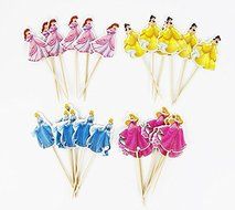 48 Pieces Birthday Princess Cupcake Toppers Picks Party Supply N3