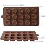 EVTECH(TM) 15 Cavity swirl Style Silicone Gel Non Stick Cake Bread Mousse Ice Pudding Mold Chocolate Jelly Candy... N5
