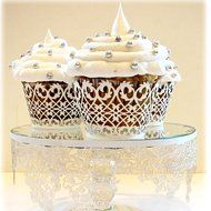 Resmy&reg; Pack of 24 White Filigree Lace Cupcake Wrappers Wraps Liners Wedding Birthday Party Christening Baby Shower...