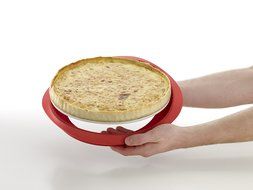 Lekue 11-Inch Quiche Pan with Ceramic Removable Plate, Red N7