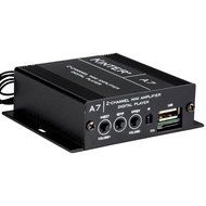 Kinter A7 2-Ch Mini Amplifier for Motorcycles with IR and Handlebar Mount Remotes USB MP3 2x20W N2