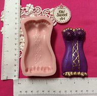 Bachelorette Party Sexy Corset, for fondant, chocolate and more...Silicone Mold By Oh! Sweet Art FDA Approved... N2
