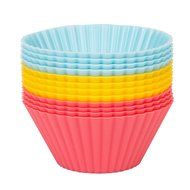 Crazy Egg Reusable Silicone Baking Cups Muffin Molds (12, 3 colors) N5