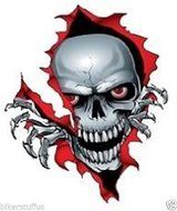 SKULL COMMING STICKER FUNNY CAR