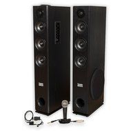 Acoustic Audio TSi450 Bluetooth Powered Floorstanding Tower Multimedia Speakers with Optical Input and Mic TSi450DM1