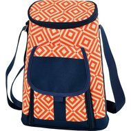 Picnic at Ascot Stylish 2 Bottle Insulated Wine Tote Bag with Cheese Board, Knife and Corkscrew - Trellis Blue N7