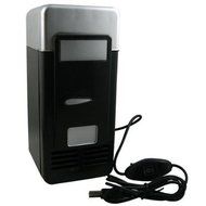 IMAGE&reg; Mini USB-Powered Fridge Cooler for Beverage Drink Cans in Cubicle and Home office (Black) N2