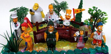 SIMPSONS 14 Piece Birthday CAKE Topper Set Featuring Simpsons Figures and Decorative Themed Accessories - Figures... N8