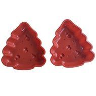FLY 2Pcs/Set Christmas Tree Shape Silicone Cake Mold Fondant Baking Mould N3