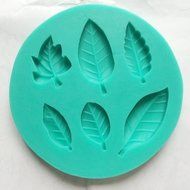 Allforhome Leaf Silicone Mould - Create 6 Leaves - Fondant Leaf Mold - Sugarcraft Leaf candy Mold - flexible silicone...