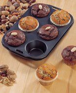 Fackelmann 43437 11.4 x 7.9 x 1.1" 6 Muffins Baking Mold, Black N2