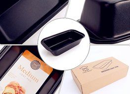N J Z Y Nonstick Bakeware 8-Inch x 4-Inch Loaf Pan,black N4