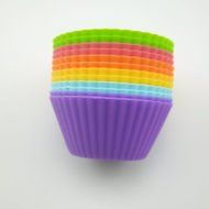 Set of 12 Silicone Colors Baking Cups, Silicone cupcake molds, Reusable muffin liners N3