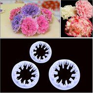 Anyana 3pcs set Carnation Plastic Cookie Cutter Cake Mould Tool Kitchen Tool Sugar Paste Baking Mould Cookie Pastry N3