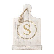 Cathy's Concepts Personalized Wooden iPad &amp; Recipe Stand, White, Letter W N24