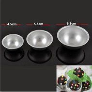 2pcs/set 3D Aluminum Half Ball Sphere Bath Bomb Cake Pan Tin Baking Mold Pastry Mould 6.5cm Dia N6