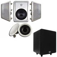 Acoustic Audio HT-85 In-Wall/Ceiling 5.1 Home Theater 8" Speakers and 6.5" Powered Sub HT-85-CS65B