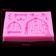 Whosee Style#4 3D Silicone Mold Fondant Cake Chocolate Decor Baking Mold Random Color N20