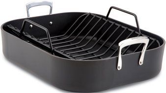 All-Clad E87599 Hard Anodized Aluminum Scratch Resistant Nonstick Anti-Warp Base 16-Inch by 13-Inch Large Roaster...