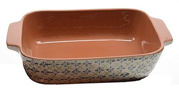 French Countryside Flower Rectangular Terracotta Oven Baking Dish N2