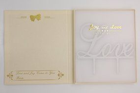 LOVENJOY Gift Box Pack LOVE Monogram Wedding Engagement Cake Party Topper (5.7-inch, Silver Glitter) N16