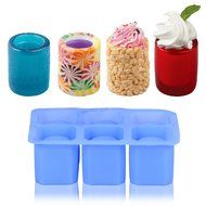 2win2buy 6-Cup Square Ice Cubes Glass Silicone Mold Cool Shooters Tray Dessert Jello Cups N2