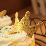 uhoMEY(TM) 50pcs Gold Crown Cupcake Toppers,Wedding Picks N2