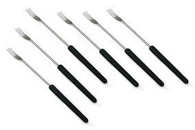 Swissmar Set of 6 Cheese Fondue Forks, Dark Wood Handles N4