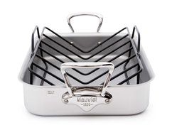 Mauviel Made In France M'cook 5217.40GWP 15.7 by 11.8-Inch Rectangular Roasting Pan and with Bonus Roasting Rack