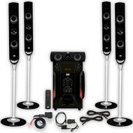 Acoustic Audio AAT1000 Tower 5.1 Speaker System with Bluetooth Optical Input and 2 Extension Cables N2