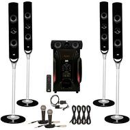 Acoustic Audio AAT1000 Tower 5.1 Speaker System with Optical Input 2 Mics and 4 Extension Cables N2