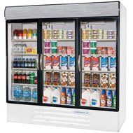 Beverage-Air MMF72-5-W-EL MarketMax 75" Three Section Glass Door Reach-In Merchandiser Freezer with LED Lighting...