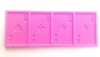 1 X Sugarcraft cake decoration tool Playing Cards aces (hearts, diamonds, clubs and spades) 4 aces poker 4 cavity... N2