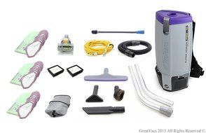Fully Loaded Proteam Super Coach Pro 10 QT Commercial Backpack Vacuum Cleaner