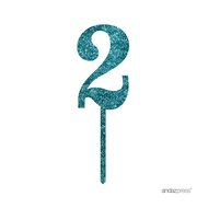 Andaz Press 5th Birthday and Anniversary Acrylic Cake Toppers, Pink Glitter, Number 5, 1-Pack N169