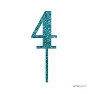 Andaz Press 5th Birthday and Anniversary Acrylic Cake Toppers, Pink Glitter, Number 5, 1-Pack N170