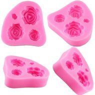 4 Size Roses Flower Silicone Fimo Chocolate Sugarcraft Fondant Molds N4