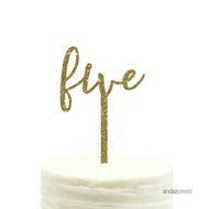 Andaz Press 5th Birthday and Anniversary Acrylic Cake Toppers, Pink Glitter, Number 5, 1-Pack N174