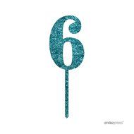 Andaz Press 5th Birthday and Anniversary Acrylic Cake Toppers, Pink Glitter, Number 5, 1-Pack N177