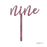 Andaz Press 5th Birthday and Anniversary Acrylic Cake Toppers, Pink Glitter, Number 5, 1-Pack N183