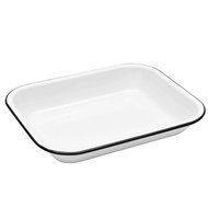 Enamelware Small Roasting Pan - Red Marble N6