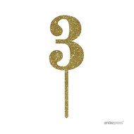 Andaz Press 5th Birthday and Anniversary Acrylic Cake Toppers, Pink Glitter, Number 5, 1-Pack N187