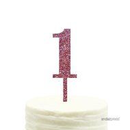 Andaz Press 5th Birthday and Anniversary Acrylic Cake Toppers, Pink Glitter, Number 5, 1-Pack N192