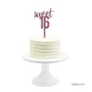 Andaz Press 5th Birthday and Anniversary Acrylic Cake Toppers, Pink Glitter, Number 5, 1-Pack N195